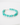 Detailed image of the 8mm NOVA Bracelet in Arctic Waters lying flat, highlighting the natural white banding in the amazonite beads and the elegant contrast with sterling silver faceted spacer beads and toggle clasp.